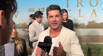 Watch Zac Efron React In Real Time To News Of Actors Strike Deal On ‘The Iron Claw’ Red Carpet - deadline.com - county Harris - city Dickinson, county Harris