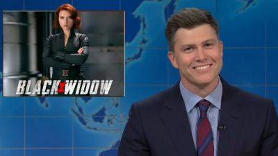 ‘SNL’ Weekend Update: Colin Jost Trolls Scarlett Johansson’s ‘Black Widow’ Via Michael Che-Written Joke - deadline.com - Sweden - New York - county Davis