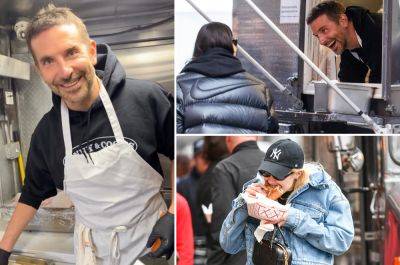 Awkward! Bradley Cooper bumps into ex Irina Shayk slinging cheesesteaks for charity in NYC - nypost.com - New York - city Greenwich