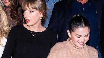 Taylor Swift and Selena Gomez Ditch Their Men For Miniskirts on a Girls' Night Out - www.glamour.com - New York - county Travis - Kansas City - county Blanco