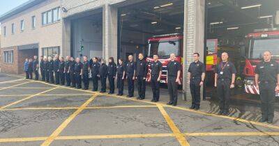 Firefighters across UK hold one-minute silence for Barry Martin who died after Jenners blaze - www.dailyrecord.co.uk - Britain - Scotland - Beyond