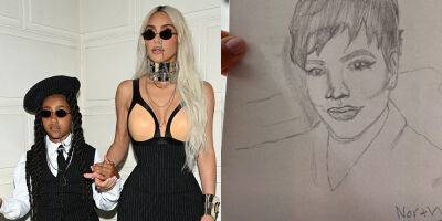 North West, 9, Draws Amazing Sketch of Kris Jenner & More: See the Artwork Kim Kardashian Shared - www.justjared.com