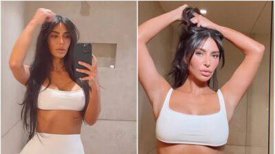 Kim Kardashian Got Face Framing Bangs Which She Debuted On Instagram—See Pics - www.glamour.com - Los Angeles - city Westfield - city Century