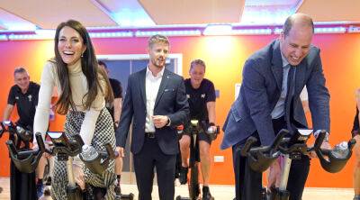 Kate Middleton Wins a Spin Bike Contest While Wearing a Skirt & Heels! - www.justjared.com