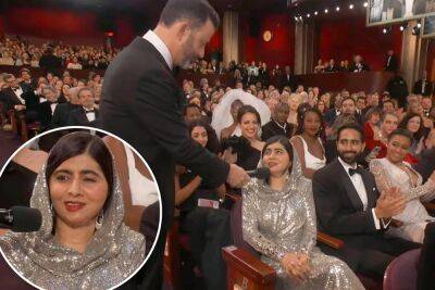Jimmy Kimmel, ‘Cocaine Bear’ make Malala Yousafzai uncomfortable at 2023 Oscars - nypost.com - Pakistan - county Banks