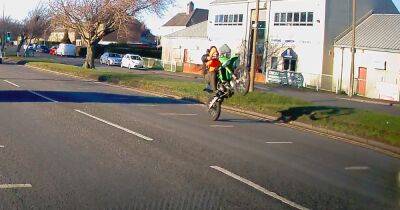 Reckless lout caught doing wheelie on dirt bike carrying child on Scots road - www.dailyrecord.co.uk - Scotland