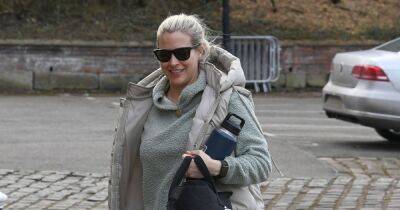 Pregnant Gemma Atkinson brushes off recent mum-shaming as arrives to work beaming - www.ok.co.uk - Manchester