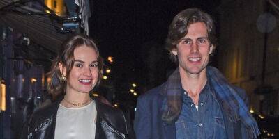 Lily James Hangs Out with Orson Fry in London - www.justjared.com - London