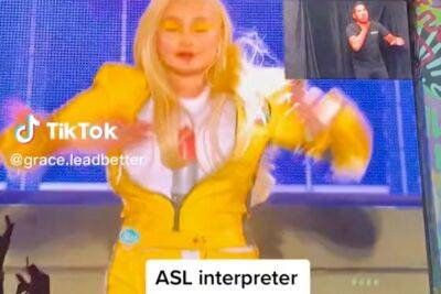 Kim Petras’ sexy sign language interpreter flusters fans: ‘I’m in love’ - nypost.com - Australia - USA
