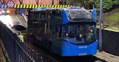 Road finally reopens a day after bus roof is ripped off in dramatic bridge crash - www.manchestereveningnews.co.uk - Manchester - county Lane - county Barton