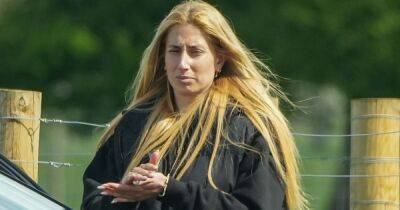 Make-up free Stacey Solomon takes daughters Rose and Belle for walk in £1.5k buggy - www.ok.co.uk - city Abu Dhabi