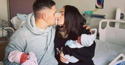 Amy Childs in tears as her newborn twins hold hands and snuggle up in sweet video - www.ok.co.uk