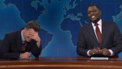 Colin Jost Pranked by Michael Che on ‘SNL’s Weekend Update: ‘Meanest Thing You’ve Ever Done to Me’ (Video) - thewrap.com