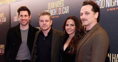 John Krasinski Joins Matt Damon, Wife Luciana, & Matthew Rhys at 'Good Night, Oscar' Opening Night on Broadway - www.justjared.com - New York