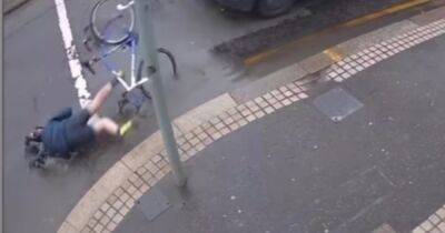 Cyclist thrown over handlebars after hitting pothole in CCTV at Scots restaurant - www.dailyrecord.co.uk - Scotland