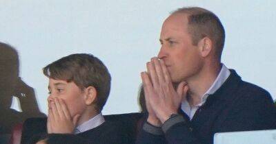 Football fan Prince George is gripped by the action as he joins William in cheering on Aston Villa - www.ok.co.uk - Italy - Germany - George