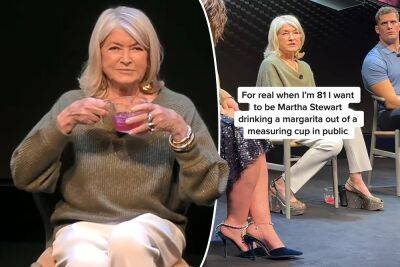Martha Stewart caught sipping margarita out of measuring cup during panel - nypost.com