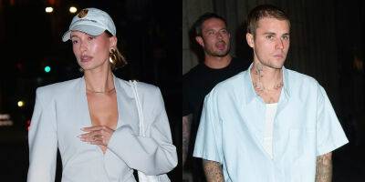 Hailey Bieber Puts Her Own Spin on Pants-Free Blazer Trend During Date Night With Justin Bieber - www.justjared.com - New York