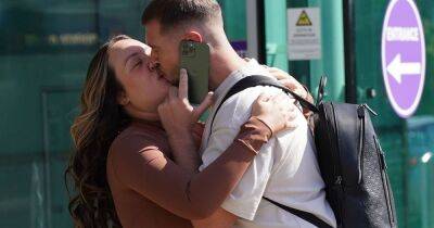 Charlotte Crosby and boyfriend Jake Ankers pack on the PDA as they kiss at airport - www.ok.co.uk - county Crosby