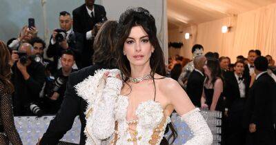 Anne Hathaway Makes a Splash in All White at 2023 Met Gala Following 5-Year Absence: See the Sexy, Textured Look - www.usmagazine.com