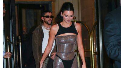 Kendall Jenner Steps Out in See-Through Thong Look With Bad Bunny for 2023 Met Gala After-Party - www.etonline.com