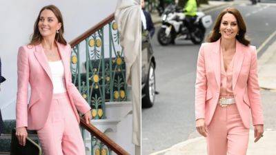 This One Styling Hack Transformed Kate Middleton's Blush Pink Pantsuit - www.glamour.com - London
