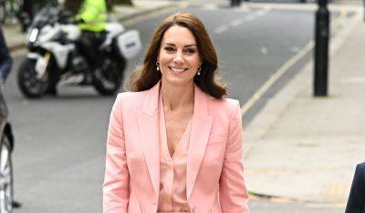 Kate Middleton Wears a Pink Power Suit for Her Latest Royal Engagement - www.justjared.com - London