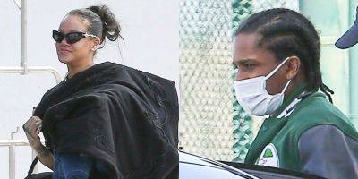 Rihanna & A$AP Rocky Catch a Flight In Los Angeles - www.justjared.com - Los Angeles - Los Angeles