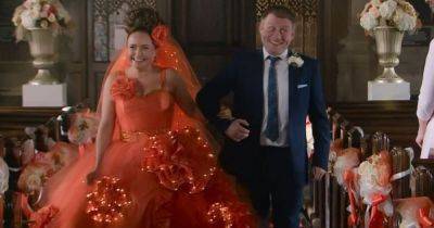 Corrie fans go wild for 'best wedding dress ever' as Gemma marries Chesney but others distracted by another major detail - www.manchestereveningnews.co.uk - Manchester - county Brown