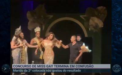 Pageant Runner-Up's Husband Storms Stage & SMASHES Winner's Crown In Shocking Viral Video! - perezhilton.com - Brazil - USA