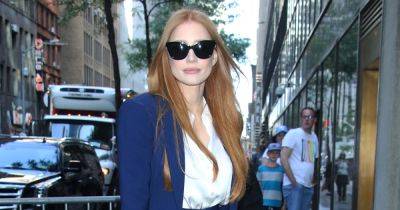 Jessica Chastain Shines in a Classic White Button-Up Shirt - www.usmagazine.com
