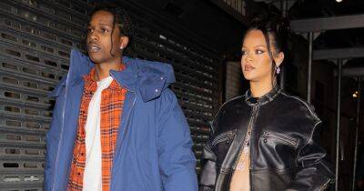 Pregnant Rihanna dons leather coat with knee-high boots for A$AP Rocky date night - www.ok.co.uk - New York