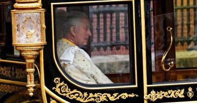 King Charles III Arrives at Westminster Abbey With Queen Camilla in Gilded Carriage on Coronation Day - www.usmagazine.com - California