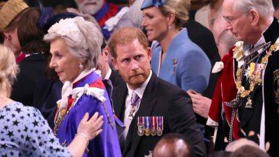 Prince Harry's Facial Expressions Go Viral During King Charles III's Coronation - www.etonline.com - Los Angeles