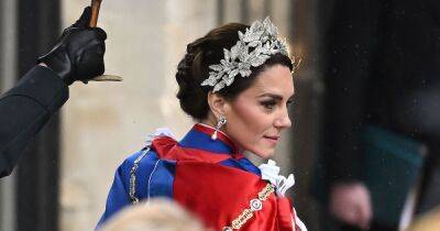 Kate Middleton’s Coronation hair details including floral headpiece and intricate bun - www.ok.co.uk