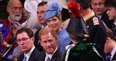 Prince Harry and cousin Zara Tindall's sweet interaction at Coronation caught on camera - www.ok.co.uk - city Westminster