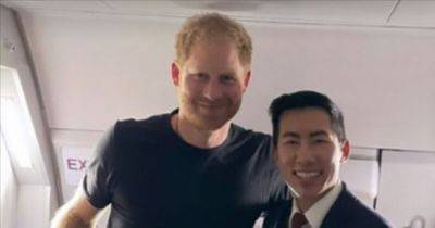 Prince Harry's surprise gift for flight attendant in dash back to California - www.ok.co.uk - Britain - USA - California