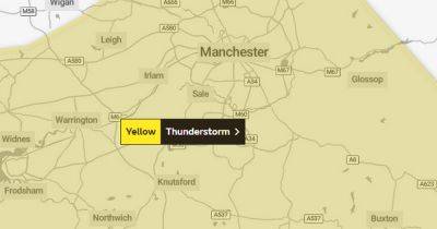 When thunderstorms are expected to hit Greater Manchester today as Man City parade affected - www.manchestereveningnews.co.uk - Manchester