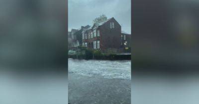 Greater Manchester battered by torrential rain, hail and thunder as roads flood, trees fall and city fans left drenched - www.manchestereveningnews.co.uk - Manchester