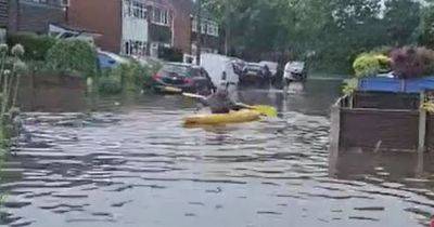 Train delays, halted Man City celebrations and a man sailing down street in a KAYAK amid torrential rain - www.manchestereveningnews.co.uk - Manchester - county Lane
