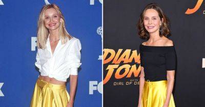Calista Flockhart Brightens ‘Indiana Jones’ Premiere in Yellow Skirt From 1999 Emmys: Photo - www.usmagazine.com - Los Angeles - Indiana - county Harrison - county Ford - county Stewart