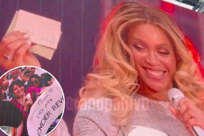 Beyoncé helps new mom make gender reveal live at Renaissance show - nypost.com - Germany