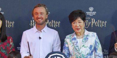 Tom Felton Gets Reacquainted With His 'Harry Potter' Wand While Attending Opening Ceremony at Warner Bros. Studios Tour Tokyo - www.justjared.com - Japan - county Potter