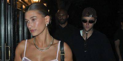 Hailey Bieber Channels Barbie in Dreamy Pink Dress for Date Night with Justin Bieber - www.justjared.com - New York