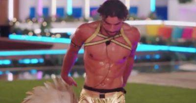 Love Island girls ‘block their vision’ over Sammy’s tiny gold shorts during heart rate dance - www.ok.co.uk - county Love
