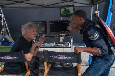 ‘Captain America 4’: Harrison Ford And Anthony Mackie Photographed For The First Time On Set, Disney Changes Title To ‘Brave New World’ - etcanada.com - USA - county Harrison - county Ford - county Evans
