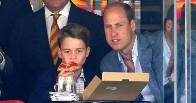 Prince George tucks into pizza while he watches cricket with dad William - www.ok.co.uk - Australia - London - county Williams