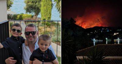 Scots family watch flames engulf hill after wildfire breaks out near Corfu resort - www.dailyrecord.co.uk - Scotland - Greece - Beyond
