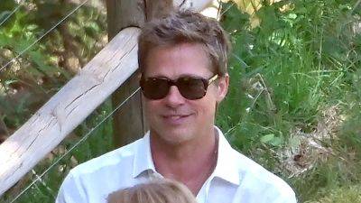 Brad Pitt Looks Handsome and Fresh-Faced While Filming Commercial at French Vineyard - www.etonline.com - France