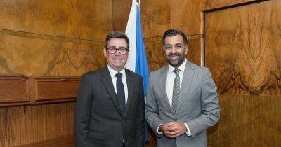 Humza Yousaf met Labour Greater Manchester Mayor Andy Burnham in Edinburgh today - www.dailyrecord.co.uk - Britain - Scotland - Manchester